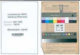Entnazifizierung Agnes Blankenstein , geb. 24.09.1914 ()
