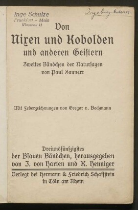 2: Von Nixen und Kobolden und anderen Geistern