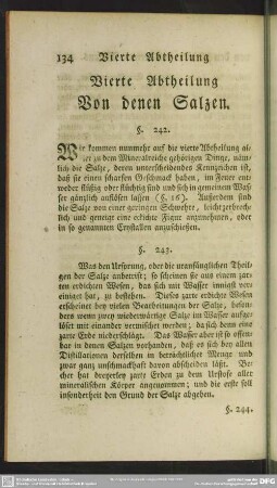 Vierte Abtheilung Von denen Salzen