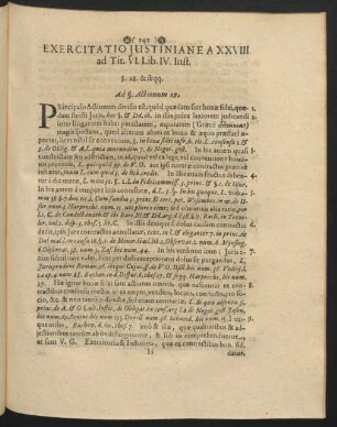 Exercitatio Iustinianea XXVIII. ad Tit. VI. Lib. IV. Inst.
