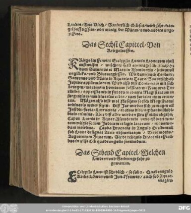 Das Sibend Capitel/ Welchen Lendern vnd Stedten gefahr zu gewarten.
