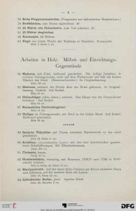 Arbeiten in Holz, Möbel- und Einrichtungsgegenstände (Nr. 84-155)