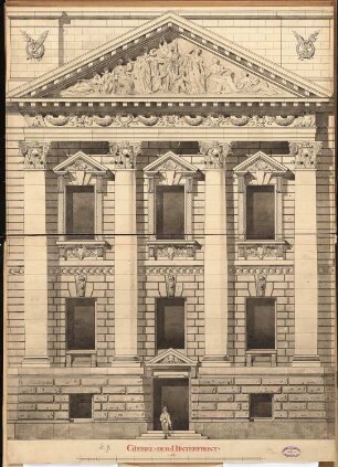 Hochschule für Musik, Berlin Schinkelwettbewerb 1890: Giebel der Hinterfront 1:25