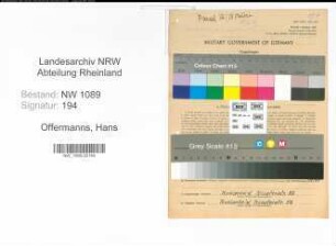 Entnazifizierung Hans Offermanns , geb. 23.03.1914 (Polizeibeamter)