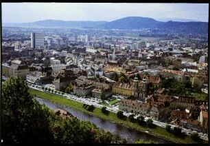 Graz: vom Schlossberg auf die Stadt und Mur