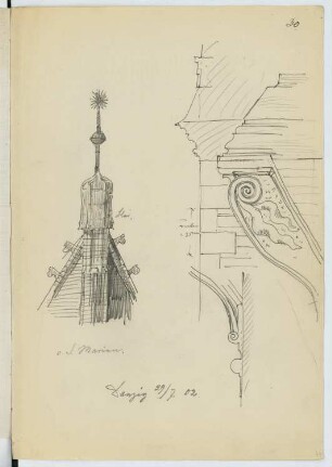 Marienkirche, Danzig: Details (aus: Skizzen- und Fotoalbum 20)