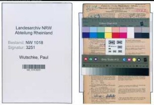 Entnazifizierung Paul Wutschke , geb. 13.12.1896 (Steuersekretaer)