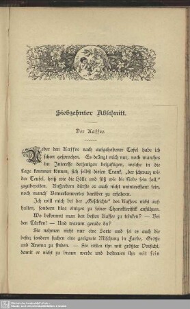 Siebzehnter Abschnitt. Der Kaffee