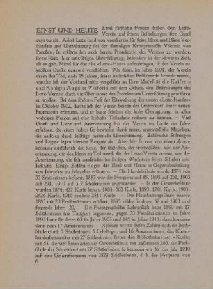 Einst und heute