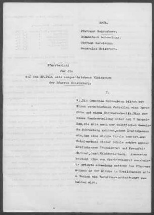 Schrozberg-Krailshausen: Pfarrbericht 1931