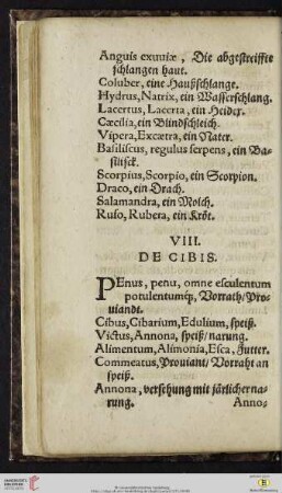 VIII. De cibis