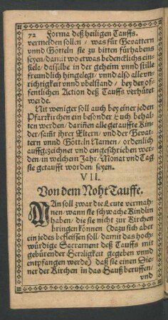 VII. Von dem Noht Tauffe.