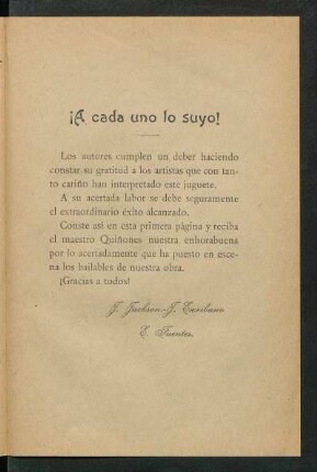 ¡A cada uno lo suyo!