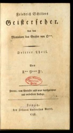T. 3: Friedrich Schillers Geisterseher