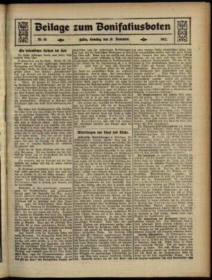 Zweite Ausgabe vom Sonntag, den 10. November 1912.