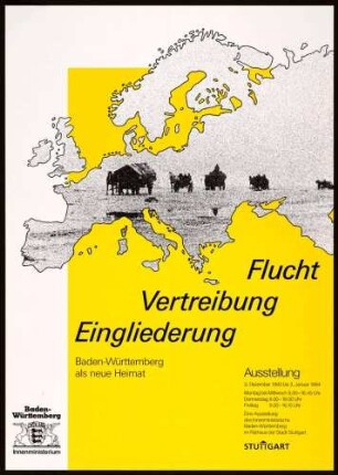 "Flucht, Vertreibung, Eingliederung. Baden-Württemberg als neue Heimat." [Ausstellung im Rathaus in Stuttgart vom 3.12.1993 bis 3.01.1994] Hrsg.: Innenministerium Baden-Württemberg, Stuttgart