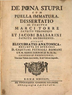 De poena stupri cum puella immatura, diss.