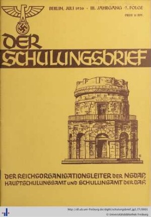 III. Jahrgang, Folge 7: Der Schulungsbrief