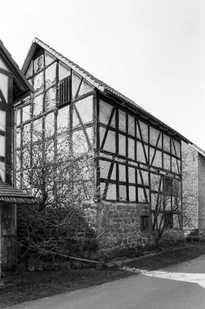 Scheune (Scheune, Bruchstein und Fachwerk); Gemünden, Borngasse (Schiffelbach) 4