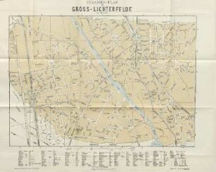 Karte: Strassen-Plan von Gross-Lichterfelde mit Höhenmarken