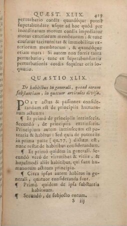 Quaestio XLIX. De habitibus in generali, quoad eorum substantiam, in quatuor articulos divisa.