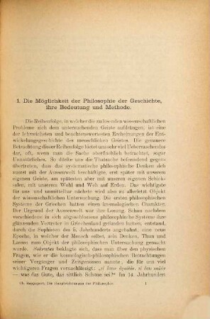 Zur Charakteristik der Methode und Hauptrichtungen der Philosophie der Geschichte