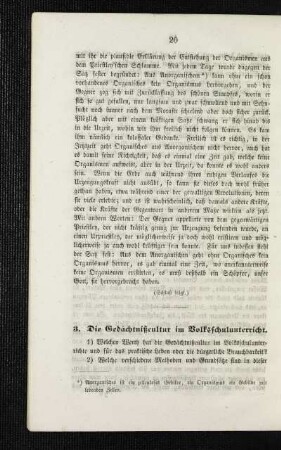 ¬Die¬ Gedächtnißcultur im Volksschulunterricht