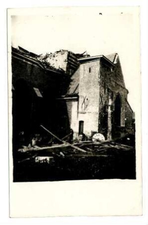 o.Nr.: (zerstörte Kirche) (mit Zensurvermerk vom 10.02.1916)