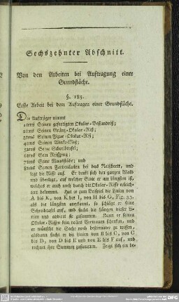 Sechszehnter Abschnitt. Von den Arbeiten bei Auftragung einer Grundfläche