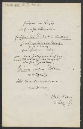 Brief an Friedrich Wilhelm Jähns : 20.03.1865