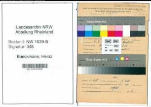 Entnazifizierung Heinz Bueckmann , geb. 23.11.1914 (Angestellter)