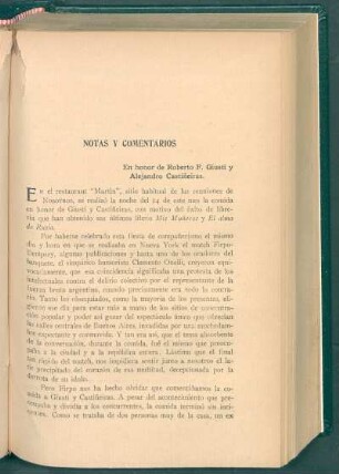 En honor de Roberto F. Giusti y Alejandro Castiñeiras