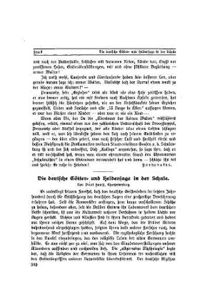 Die deutsche Götter= und Heldensage in der Schule