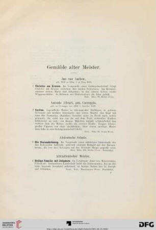 Gemälde alter Meister (Nr. 1-34a)