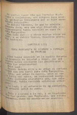 Capítulo LIII - Doña Margarita se dispone a cumplir su promesa