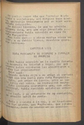 Capítulo LIII - Doña Margarita se dispone a cumplir su promesa