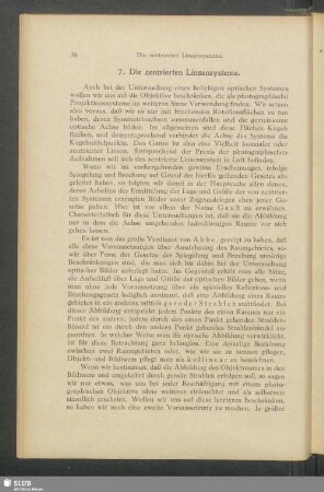7. Die zentrierten Linsensysteme