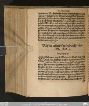 Von der ersten Sünde der Christenheit. Cap. 23.