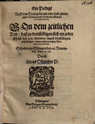 Ein Predigt auß dem Evangelio am 24. Sonntag nach Trinit. ...