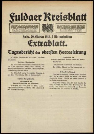 Ausgabe vom Mittwoch, den 20. Oktober 1915.