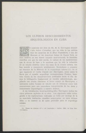 Los ultimos descubrimientos arqueologicos en Cuba
