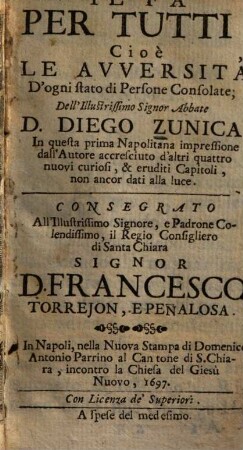 Il fa per tutti, cioè le avversità d'ogni stato di persone consolate