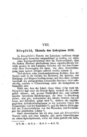 Dörpfeld, Theorie des Lehrplans 1873
