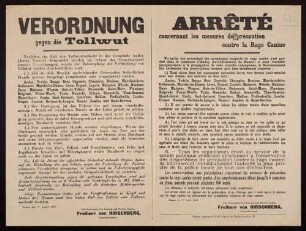 "Verordnung gegen die Tollwut"