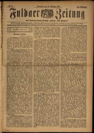 Erste Ausgabe vom Samstag, den 13. Februar 1897.