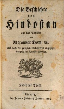 Die Geschichte von Hindostan, Zweyter Theil