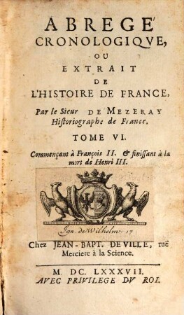 Abrégé chronologique de l'histoire de France, 6