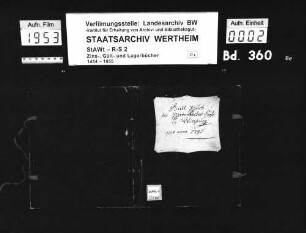Gültbuch des Bronnbacher Hofs in Würzburg