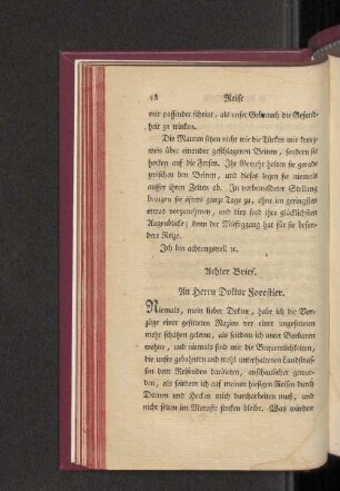 Achter Brief. An Herrn Doktor Forestier.