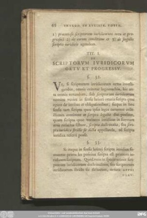 Tit. I. Scriptorum Iuridicorum Ortu Et Progressu.